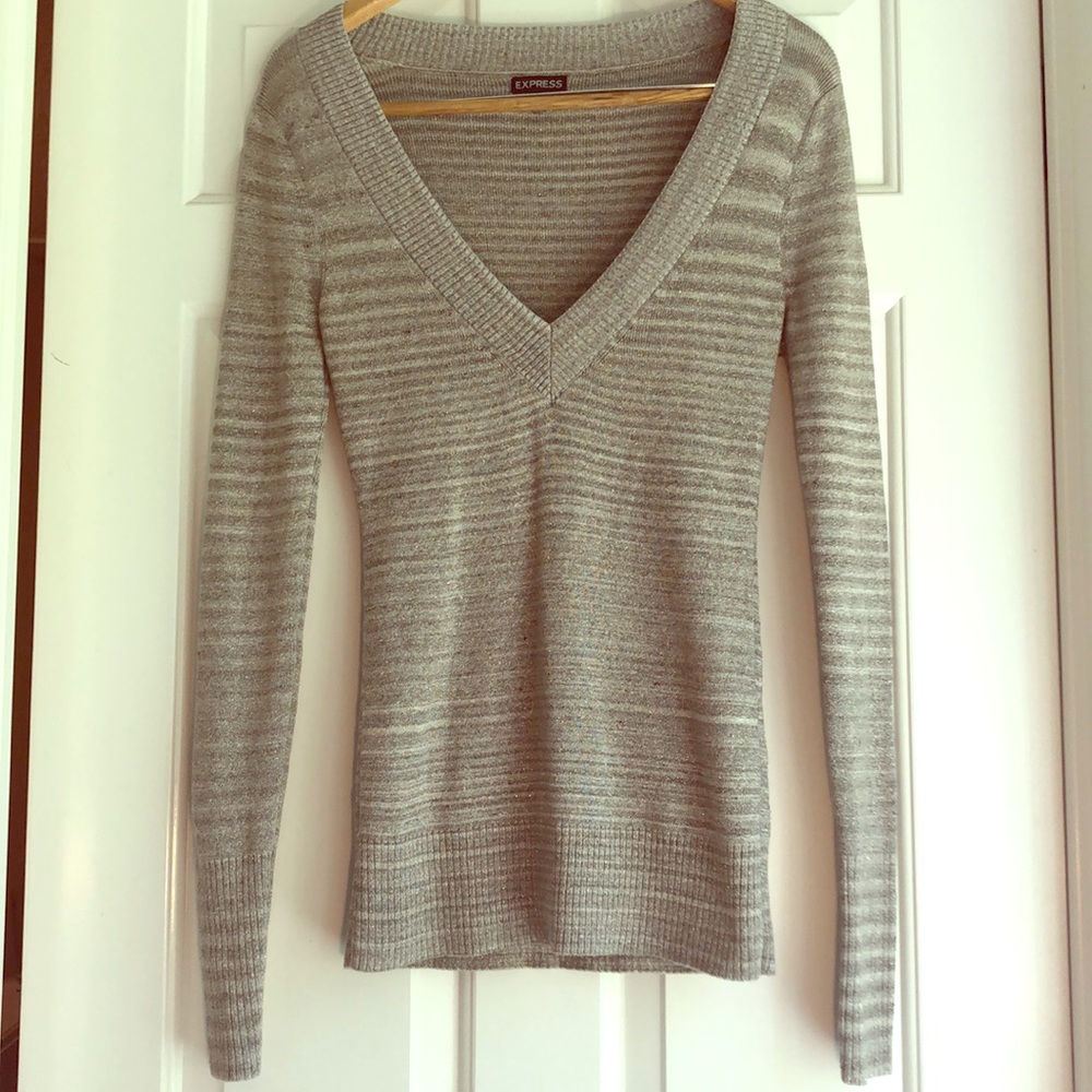 Shimmery V-Neck Sweater